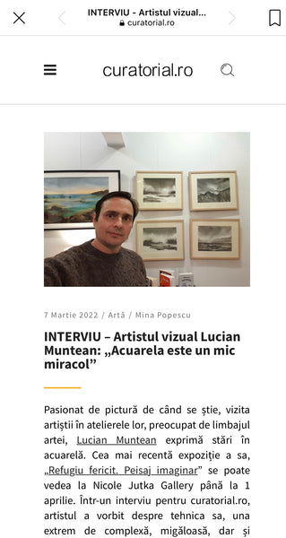 LUCIAN MUNTEAN | Interwieu | March 7 | 2022| Curatorial.ro by Mina Popescu